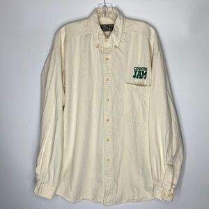 MVintage Country Jam Structure Jeans Wear Button Up Long Sleeve Shirt Large